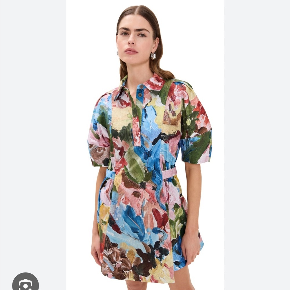 STINE GOYA Multicolor Painterly Floral Mini Dress